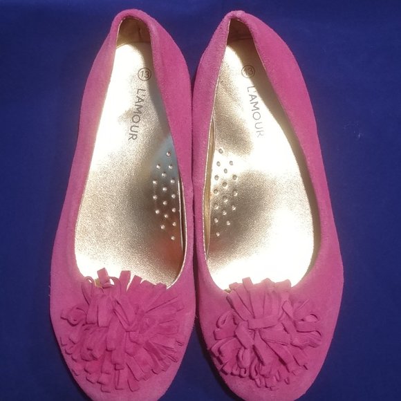 Pink ballet shoes size 13 girl Suede LaMoure - Picture 3 of 10